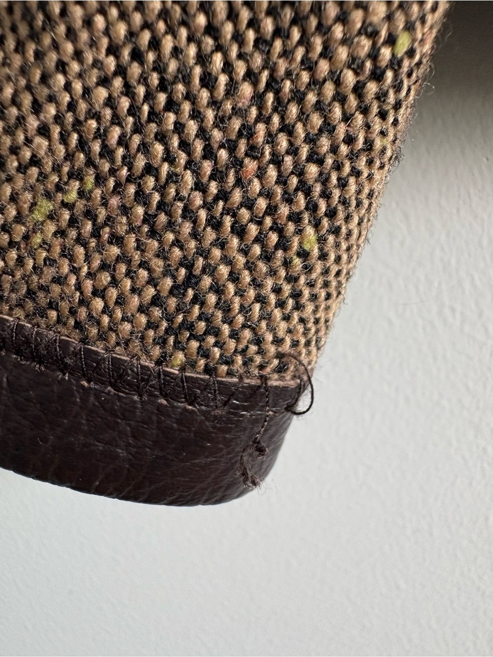 Nygaard Collection Petites Brown Leather & Tweed Jacket | Size 12 - Picture 7 of 9